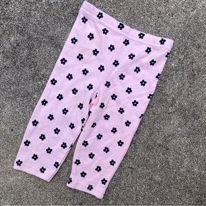 Chick Pea Pink Pants with Black Floral Design
